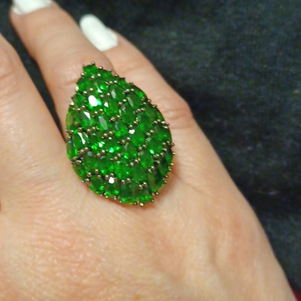 Chrome diopside ring. - Picture 6 of 10